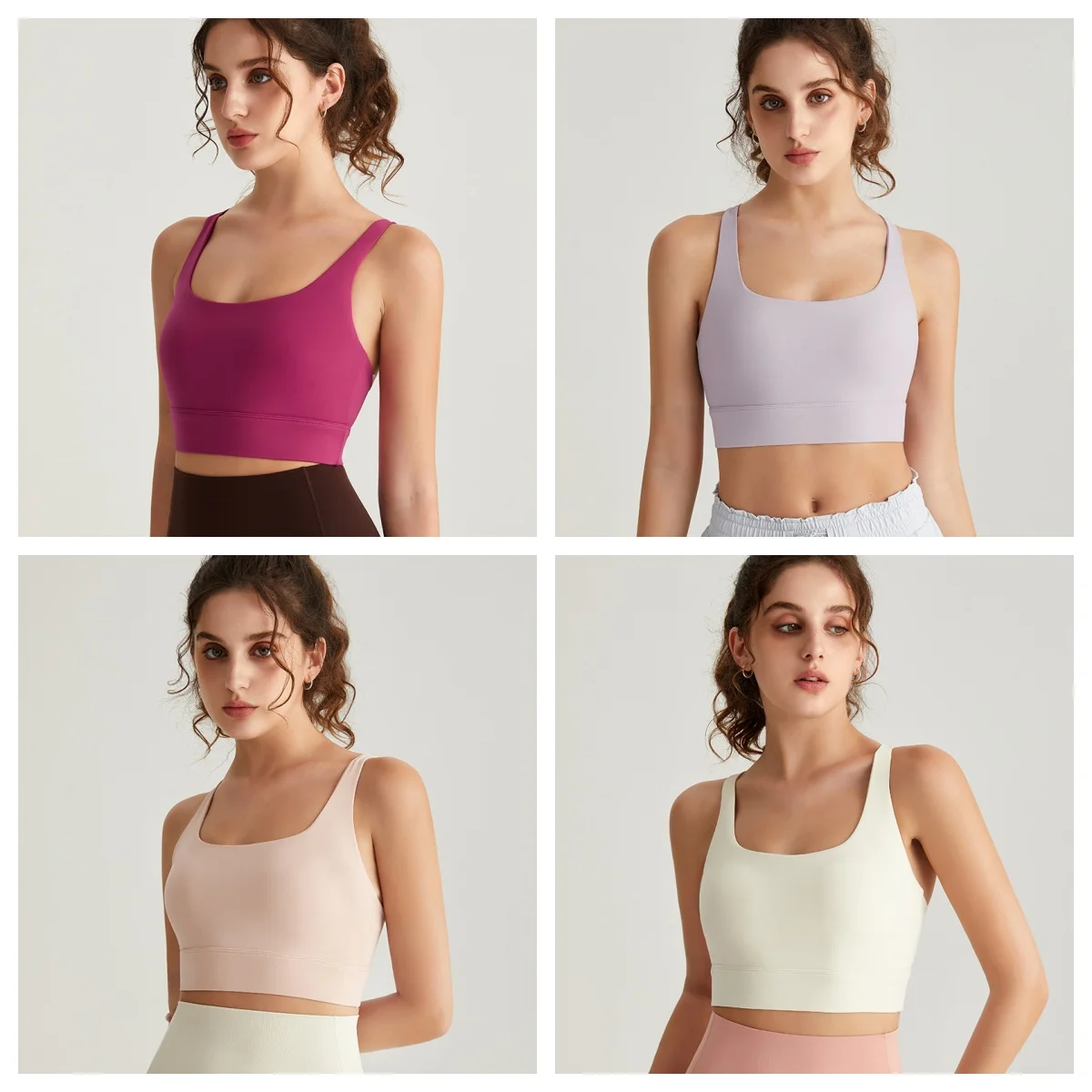 

High Stretch Lightweight Sports Bra for Women Yoga Top with Built-in Bra Criss-Cross Back Design for Gym/Fitness/Running Workout