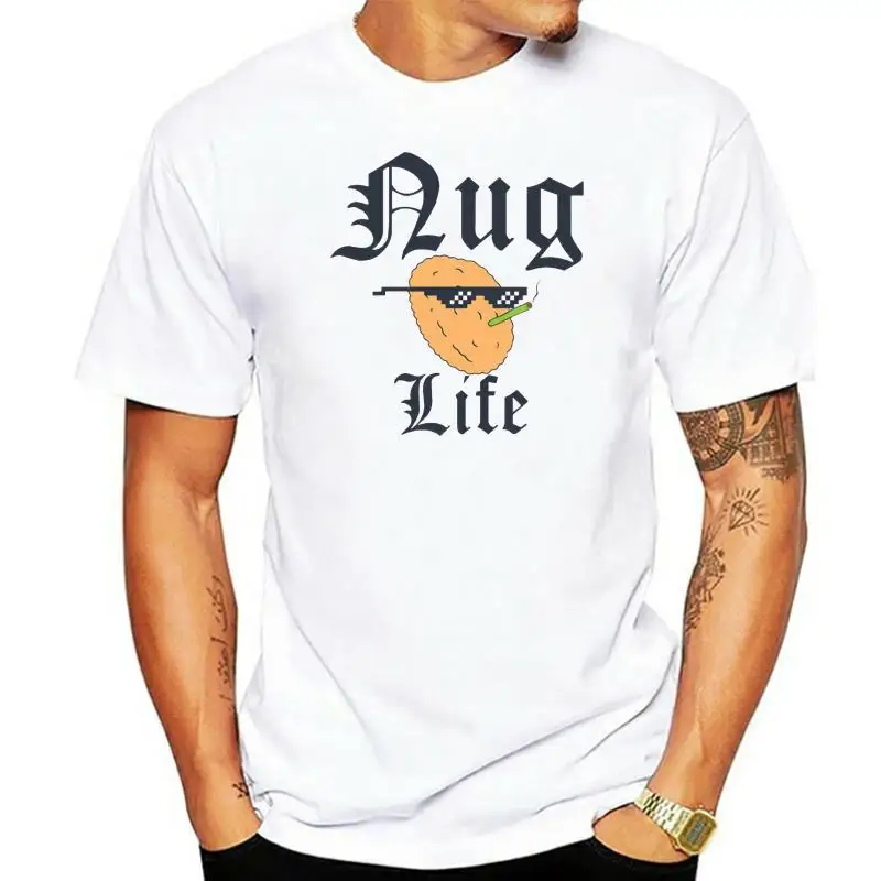 Nug Life Chicken Nuggets Lover Men's White T-shirtsummer Hot Sale New Tee Print Men T-Shirt Top