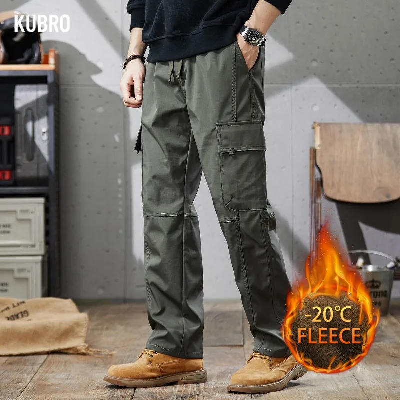 

Autumn/winter Thick, Flannel N Cargo Pants Slacks Fashion Goes with Everything Plush Man Pants Business Men's Pants