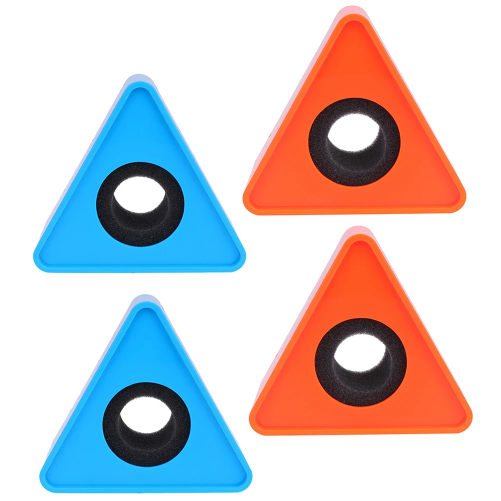 

4pcs Triangle Mark Mic Wireless Mic Flag Station Stand Holder Logo Flag Case Orange DJ Equipment Portable Durable Material