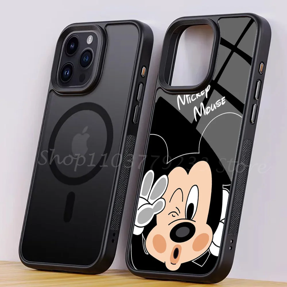 M-Mikey Mouse Phone Case For IPhone 15 14 13 Pro Max 11 Mini Alex Mirror For Magsafe Wireless Charging Cover