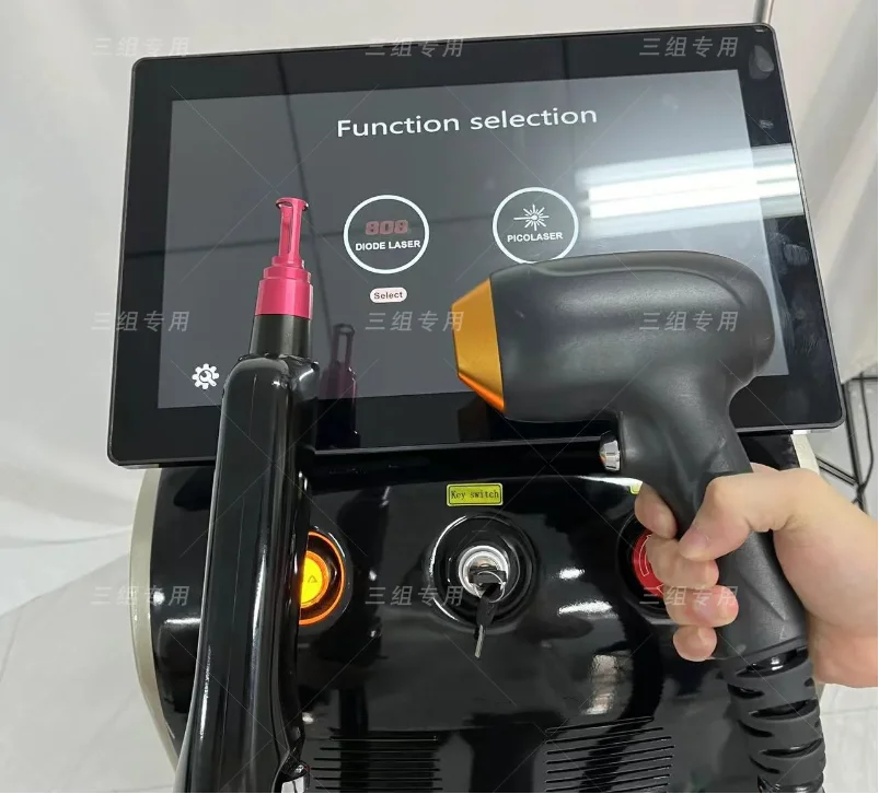 2in1 808nm picosecondlaser آلة المهنية ديود آلة إزالة الشعر بالليزر غير مؤلم الجليد إزالة الشعر إزالة الوشم 3500 واط