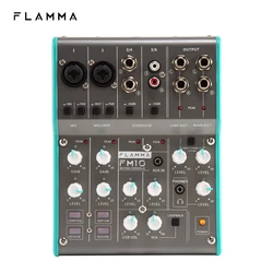 Flamma FM10デジタルオーディオミキサー6チャンネルコンソールサウンドカード、usbインターフェース48 48vファンタム電源pc録音ライブストリーム