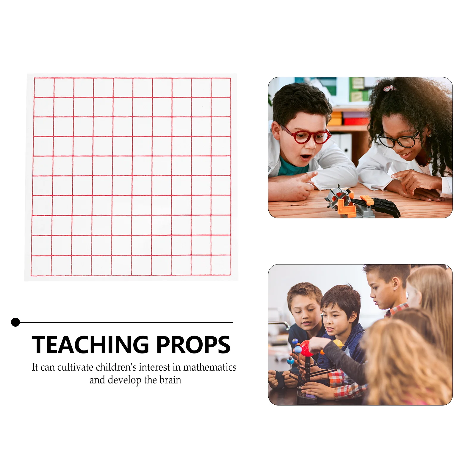 12 Sheets Mathematics Area Measurer Equipment Lightweight Grid Sheets for Classroom Home Use Develop Math Interest Area