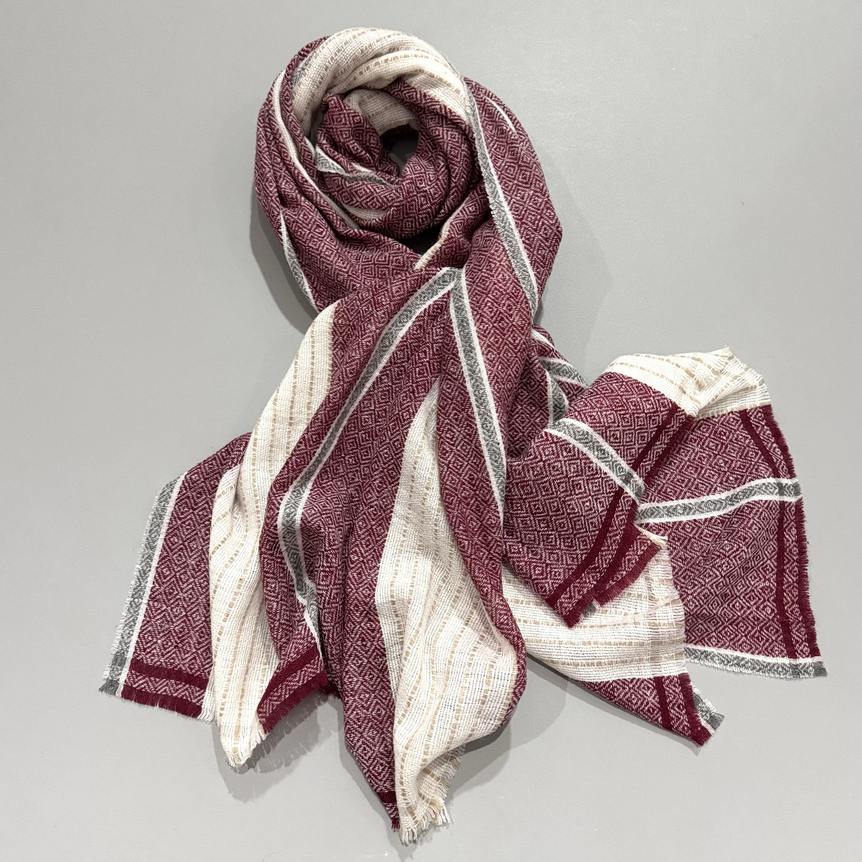 ソフトフリース-ダイヤモンド柄-ウールショール-女性用-秋冬-暖かい-ロング長方形スカーフ-ユーススタイル-その他スタイル