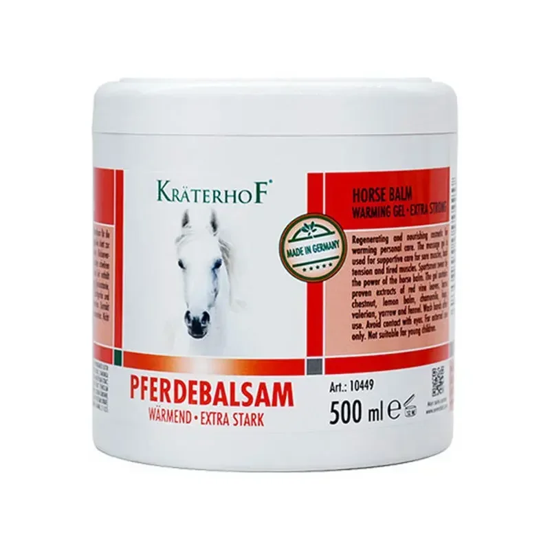 

German Krauterhof Horse Chestnut Balm 500ml Pferdebalsam Warmend Extra Stark Warming Massage Gel Relax Calm Muscle Massage Cream