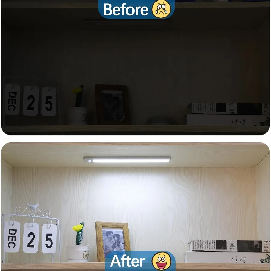 캐비닛 조명 밑 야간 조명 바 12인치 쿨 화이트 3팩