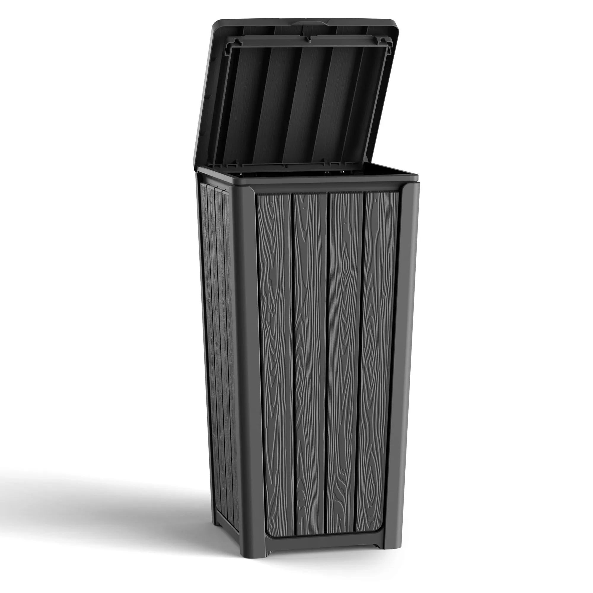 38 Gallon Resin Trash Can with Lid, Waterproof & Uv Resistant Outdoor Garbage Bin for Patio, Kitchen, Deck & Backyard