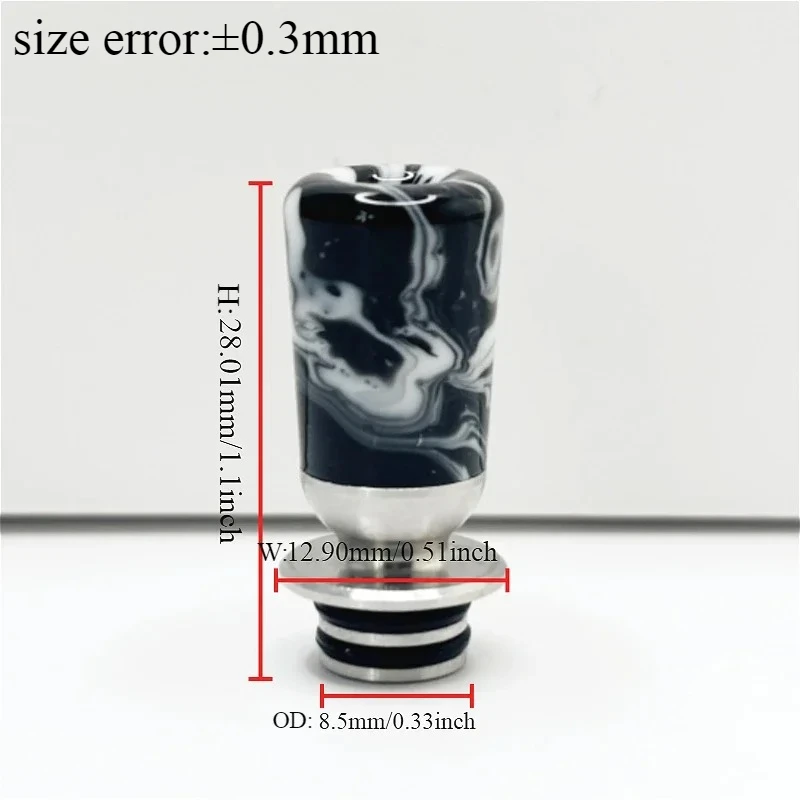 1 قطعة 510 من الفولاذ المقاوم للصدأ مع وصلة من القش على شكل قبعة من الراتنج