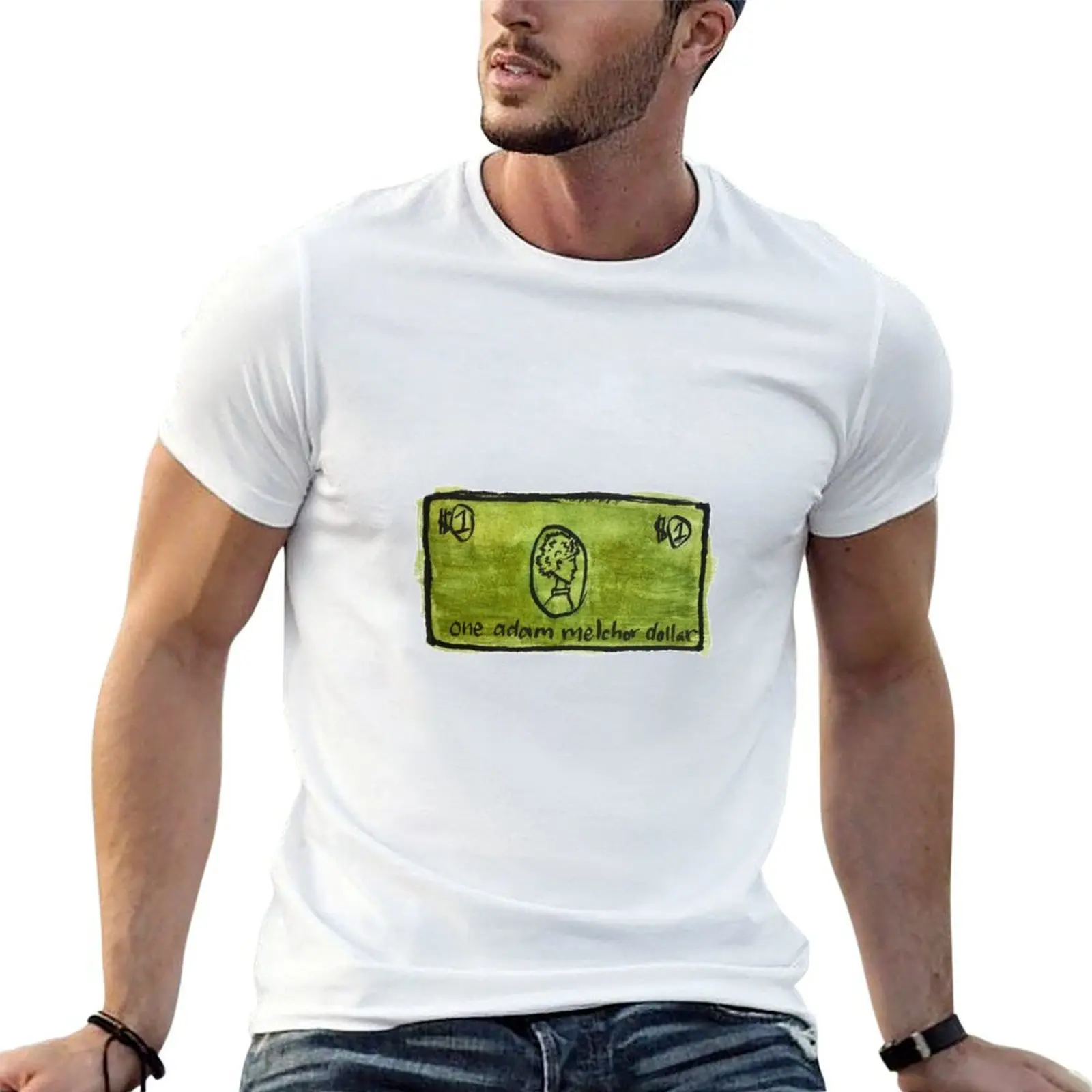 

one adam melchor dollar T-Shirt t shirt man designer t shirts for man graphic funny T-Shirt