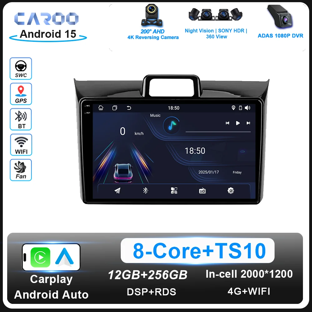 

Android 15 For Toyota Corolla Axio 2 Fielder 3 E160 2012 -2021 Auto GPS Navigation Player Multimedia Carplay NO 2Din DVD WIFI 4G