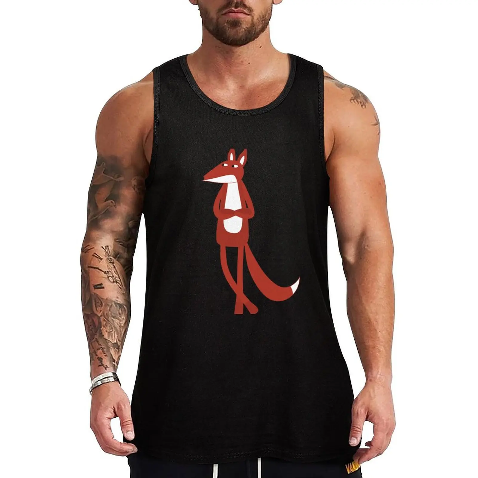 Dark Sarcastic Fox Tank Top Simple Tank Top Soft Breathable Daily Undershirt