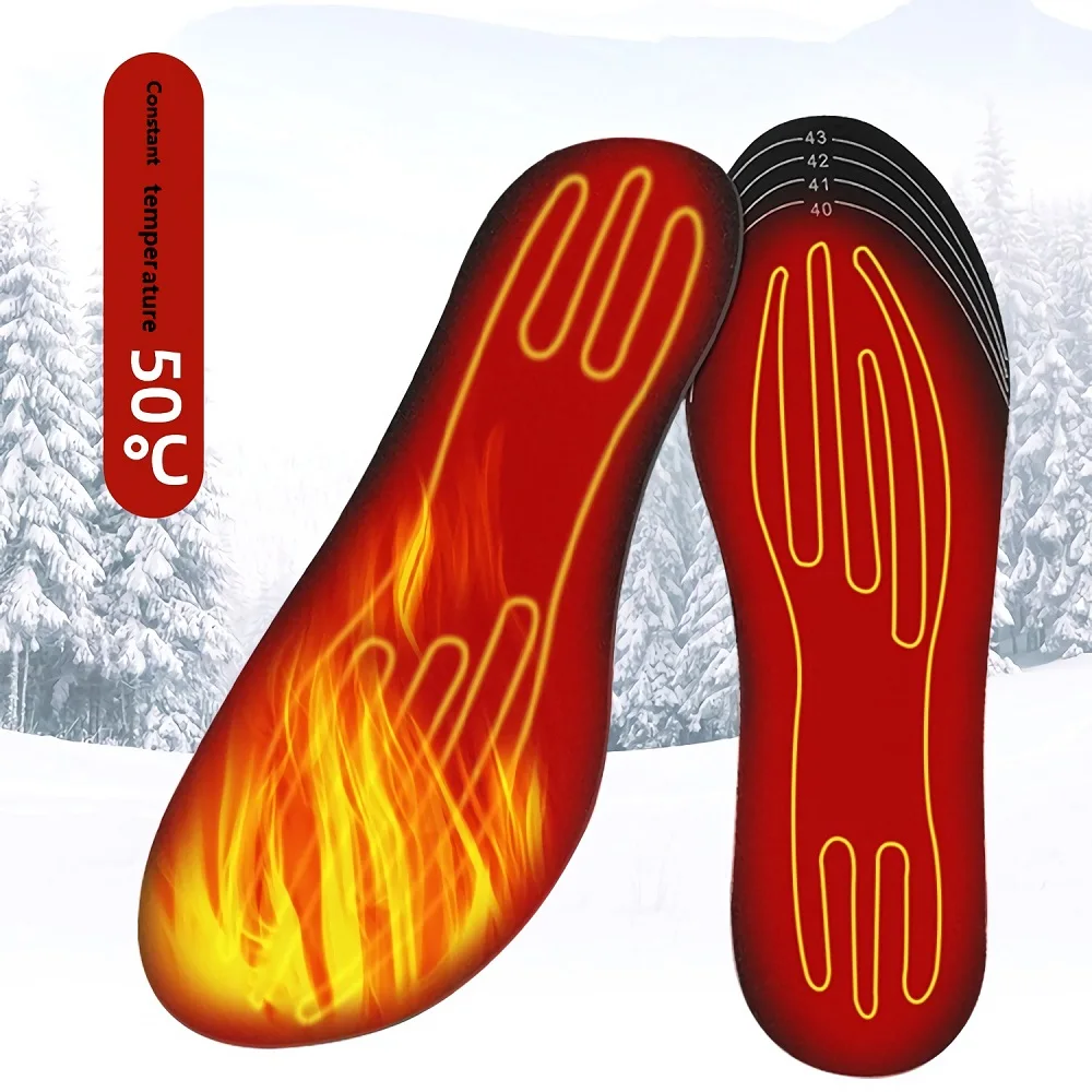 

New USB Heated Shoe Insoles For Feet Warm Sock Pad Mat Electrically Heating Insole Washable Thermal For Winter Man Women