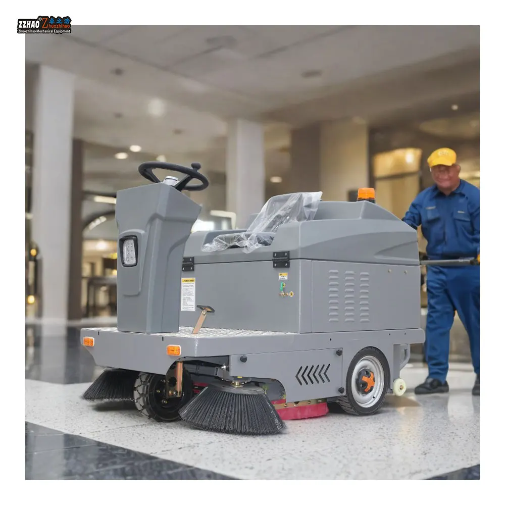 Mesin Pembersih Jalan Otomatis 1400mm, Mesin Penyapu Jalan Listrik untuk Dikendarai