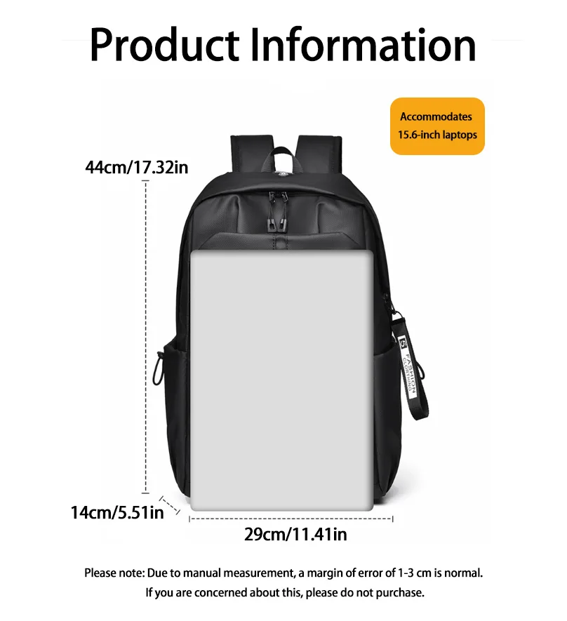 미니멀리스트 남성 캐주얼 백팩 대용량 여성 통근 백팩 경량 비즈니스 남성 백팩 편리한 USB