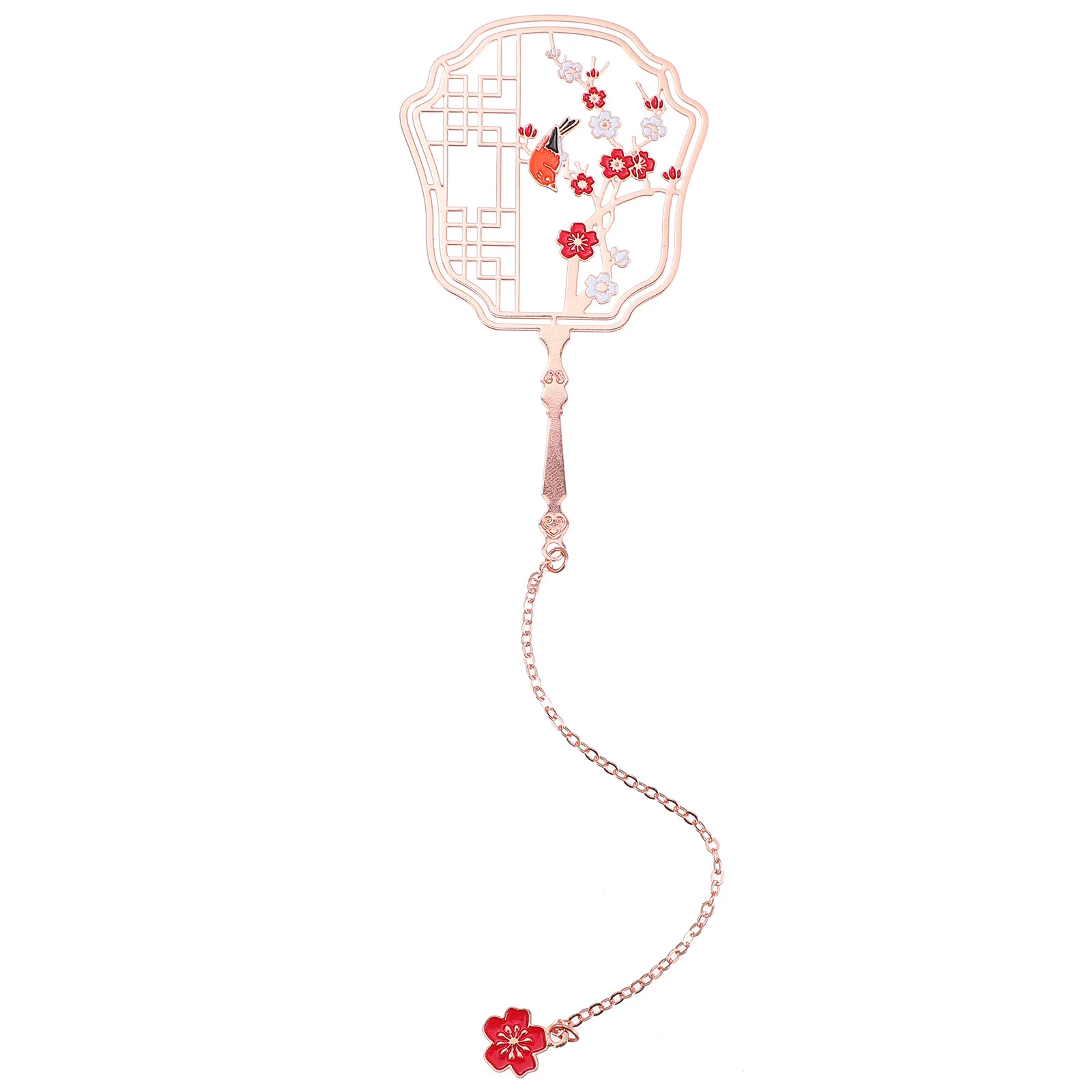 

Retro Metal Bookmark Chinese Style Fan Shape Thin Lightweight Stationery Gift for Students Writers Readers Fan Bookmark