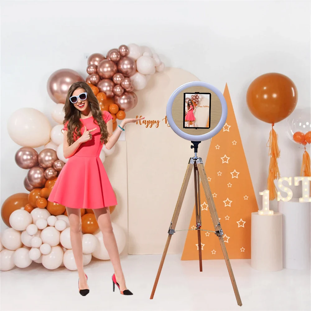 US Warehouse Yuanda Wooden Ipad Photo Booth 10.2''-12.9'' DSLR Camera Flight Case For Party Events