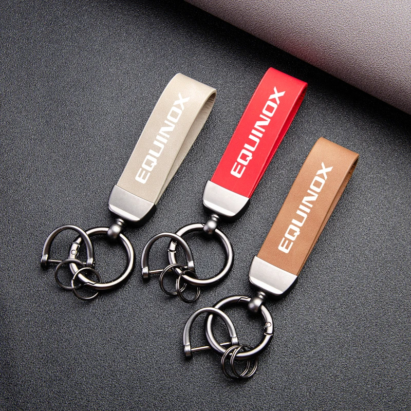 for Chevrolet Equinox Accessories Car Styling Fantastic skin feeling leather metal keychain