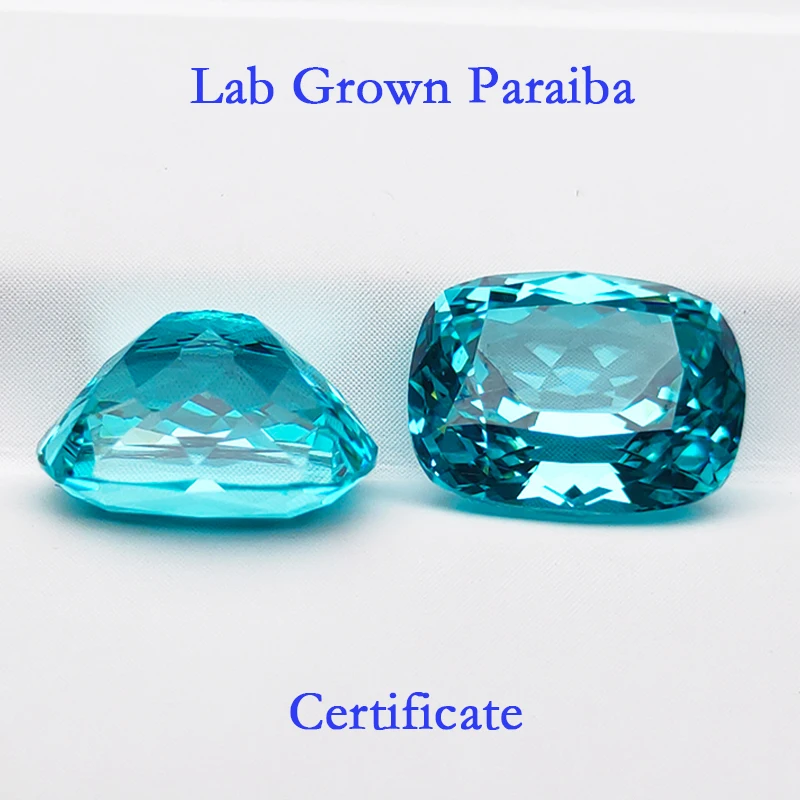 

Lab Grown Paraíba Rectangle Cushion Shape VVS1 Gemstone Charms Beads for DIY Jewelry Making Materials Selectable AGL Certificate