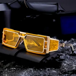 New Metal Men Sunglasses Square Fashion Glasses Steampunk Men Luxury Brand Design Sun Glasses Women Outdoor Punk Eyewear Uv400