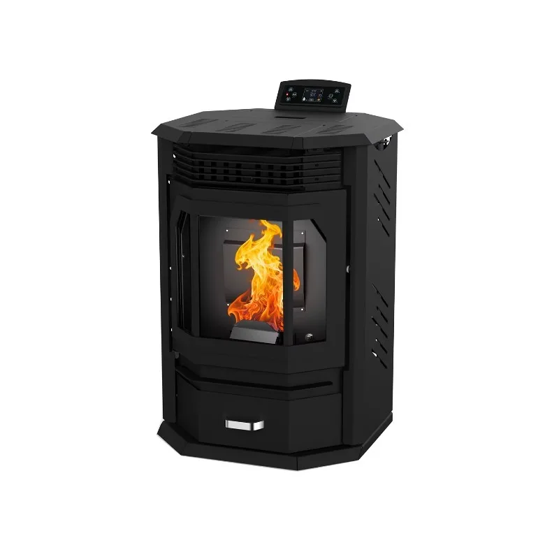 

【Best-selling】12KW Automatic Feeding Indoor Smokefree WiFi Enabled Wood Pellet Stove Heater 1076-sqft Heating Area Pellet Fire