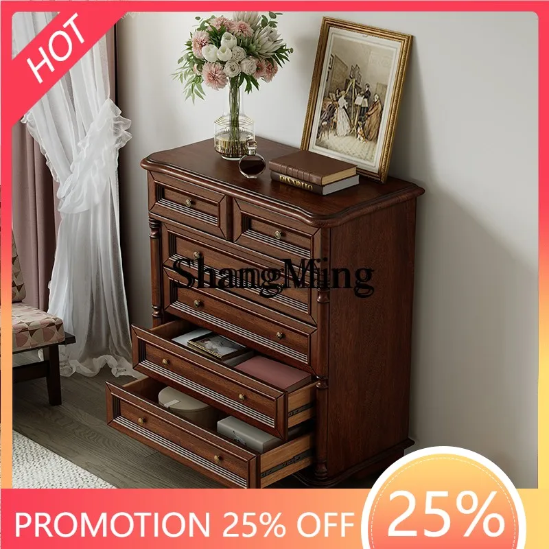 

CL style bucket cabinet retro wall living room side cabinet storage solid wood storage locker