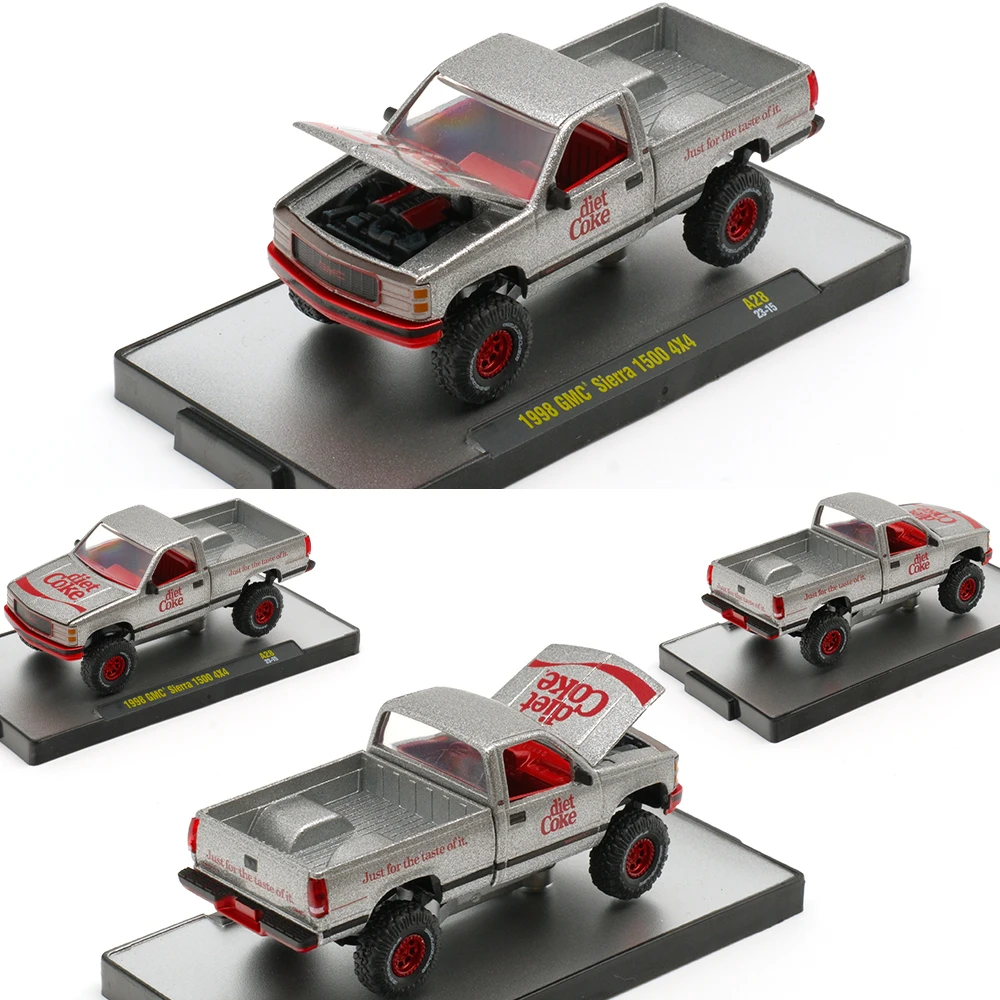 Diecast Alloy Car Model Brinquedos, máquinas M2, veículo de recolhimento, modelos de brinquedo, vagão em miniatura, coleção para Hotwheels, presentes do menino, 1:64