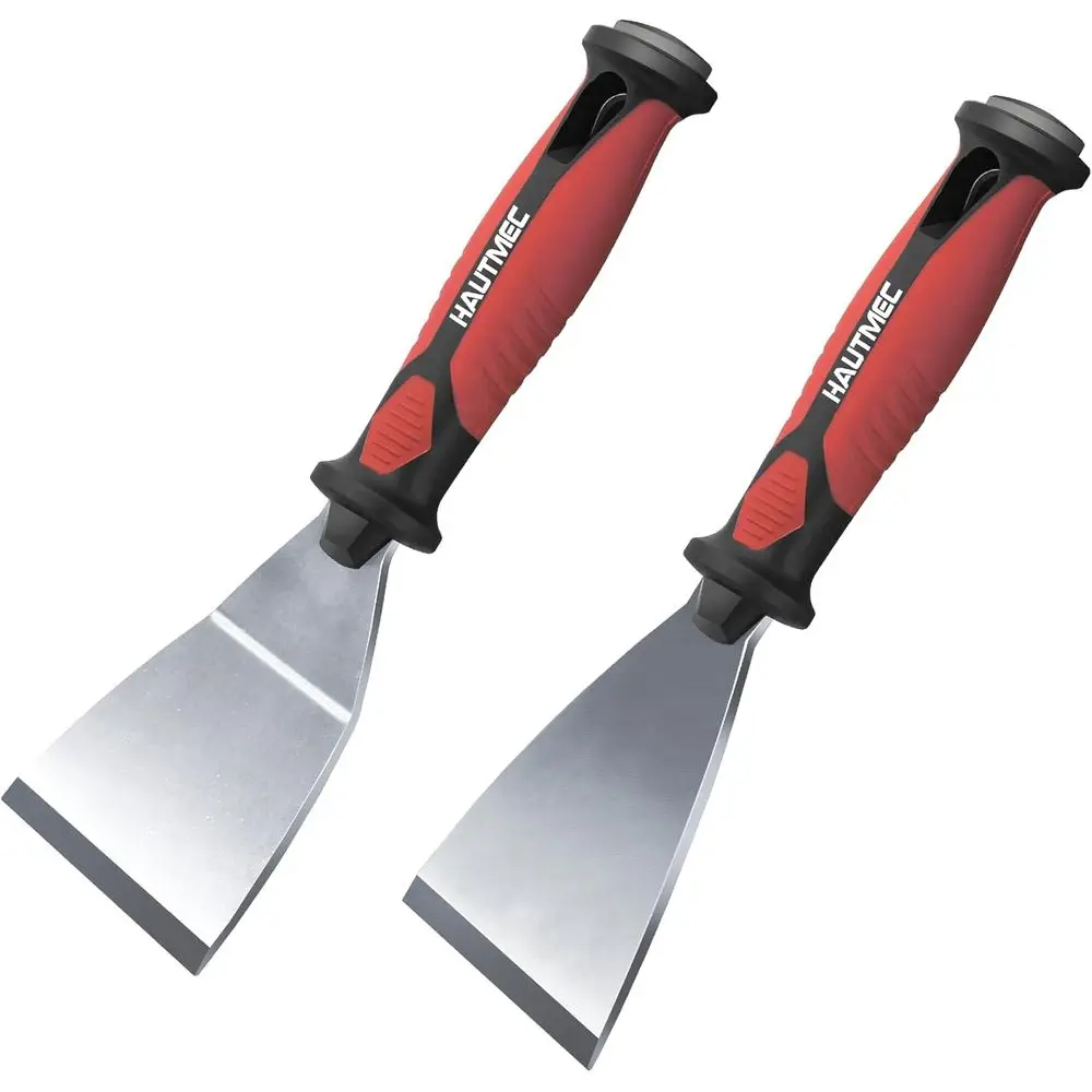 

Набор ножей для шпаклевки, 2 шт., прямые скребки 2,5 дюйма и 3 смещения, сверхмощное лезвие из нержавеющей стали и молоток для снятия стен