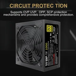 Fonte 1000w Active PFC 110V/220V Pc 게이머 소스용 전체 모듈 PC 전원 공급 장치 1000w 80 Plus Gold 전원 공급 장치