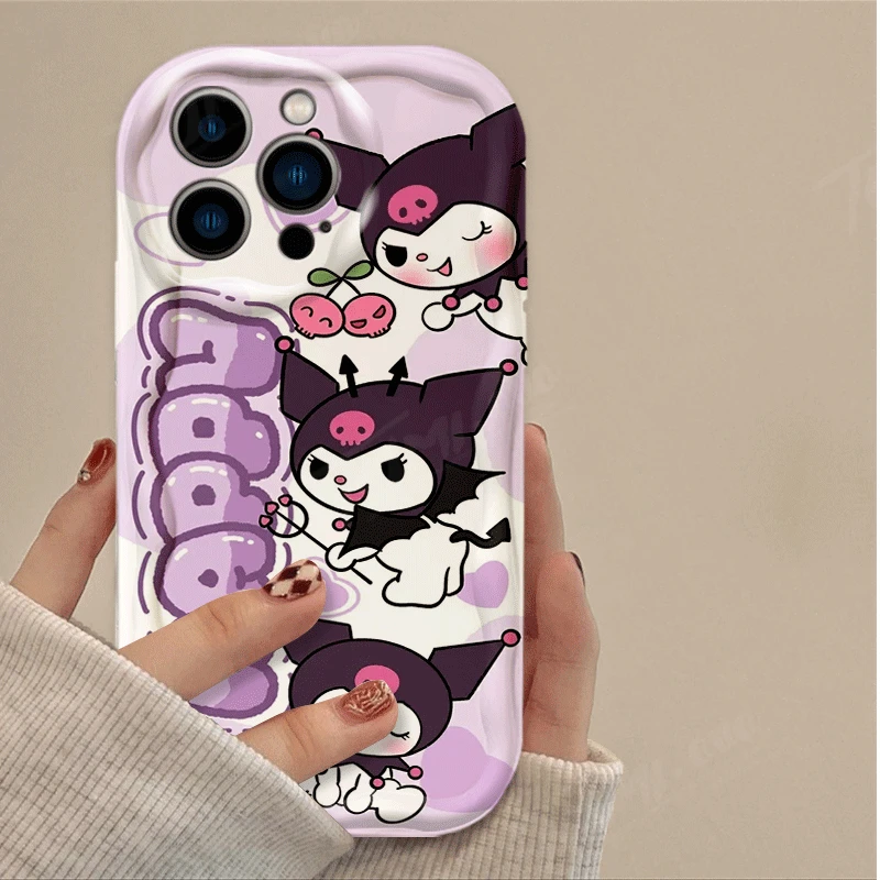 Mymelody Pochacco 3D Wave Case For iPhone 15 14 13 12 11 Pro Max X XR XS 8 7 6 6S Plus SE 2020 Shockproof Silicone Cover