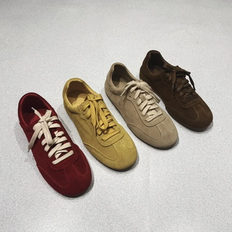 

Careaymade-Women's Flat Sneakers Non-slip Cow suede German Training Shoes Plus Size Spring and Autumn Retro Style female Shoes