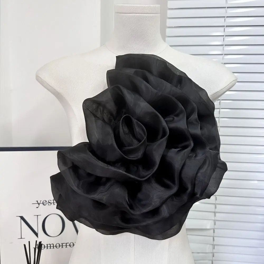 แฮนด์เมดดอกไม้แพทช์เสื้อผ้าชุดคอตกแต่งOrganzaไม่สม่ําเสมอDIYเสื้อผ้าเสื้อยกทรงเย็บอุปกรณ์Applique