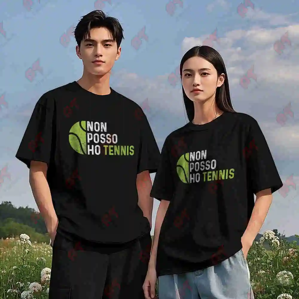 Funny Italian Tennis Slogan Non Posso Ho Can't I Have Short Sleeve Tee 100% Cotton T-Shirt - view 3