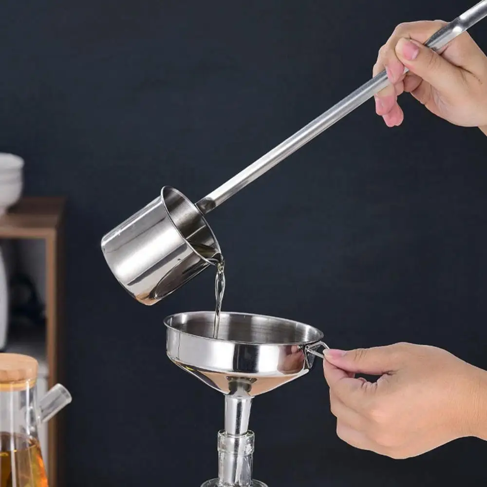 Coffee Kitchen With Hook Oil Stainless Steel Long Handle Beer Pouring Ladle Measuring Spoon Wine Dipper Bar Tool 6