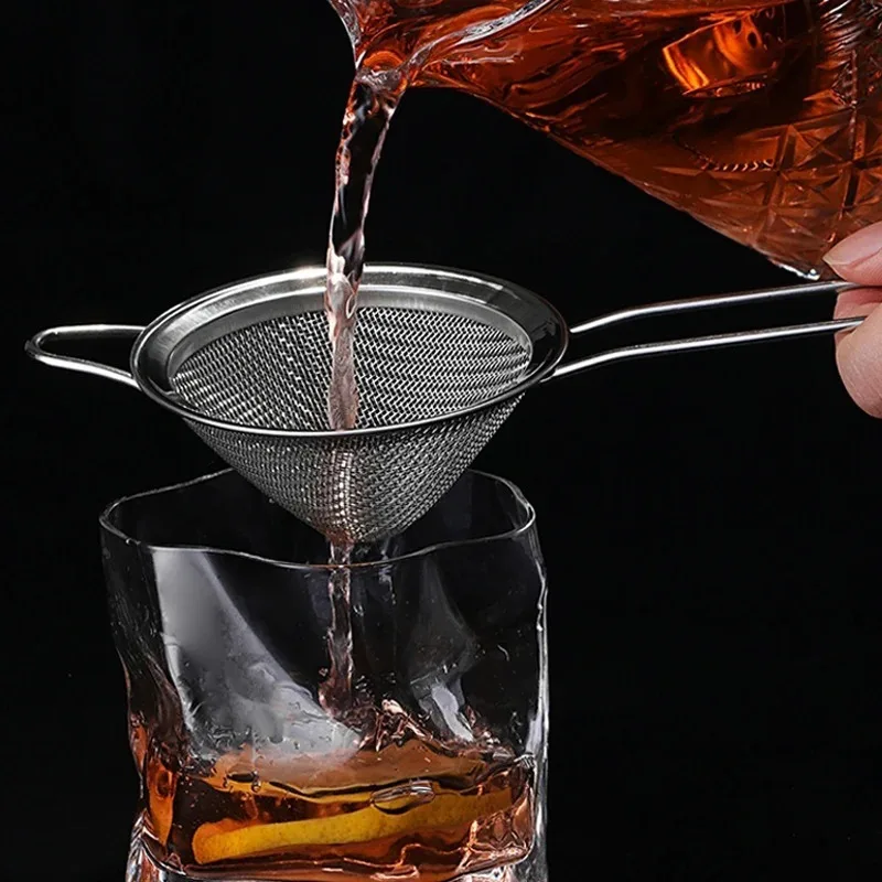 Cocktail Strainer Stainless Steel Bar Strainer Ice Filter Conical Food Sieve Colander Drink Tools Bar Accessories for Bartender