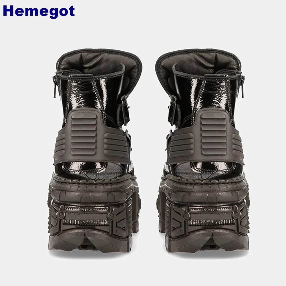 Platform Gothic Style Summer Short Boots 2024 New Punk Street Rock Zip Motorcycle Boots Black Fashion Women Sports Casual Shoes