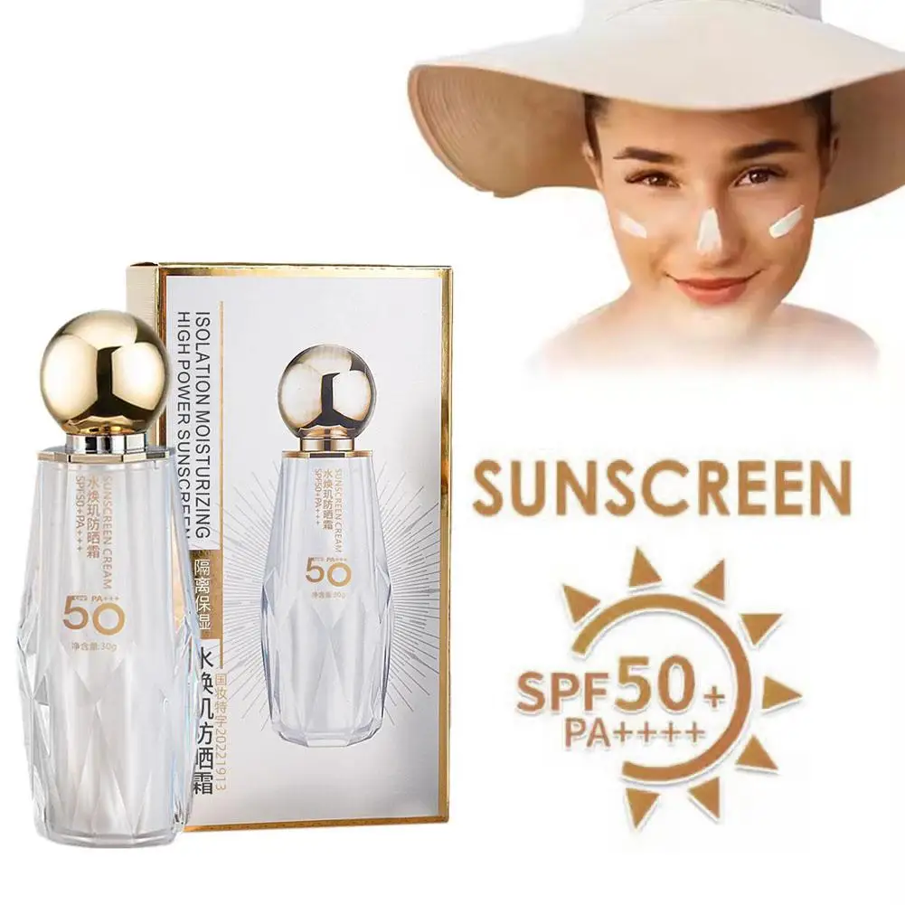 Palo de sol hidratante mate, blanqueador, antienvejecimiento, cuidado facial, aceite ultravioleta refrescante, protector solar, Control aislado de la piel, 30g, F8M4