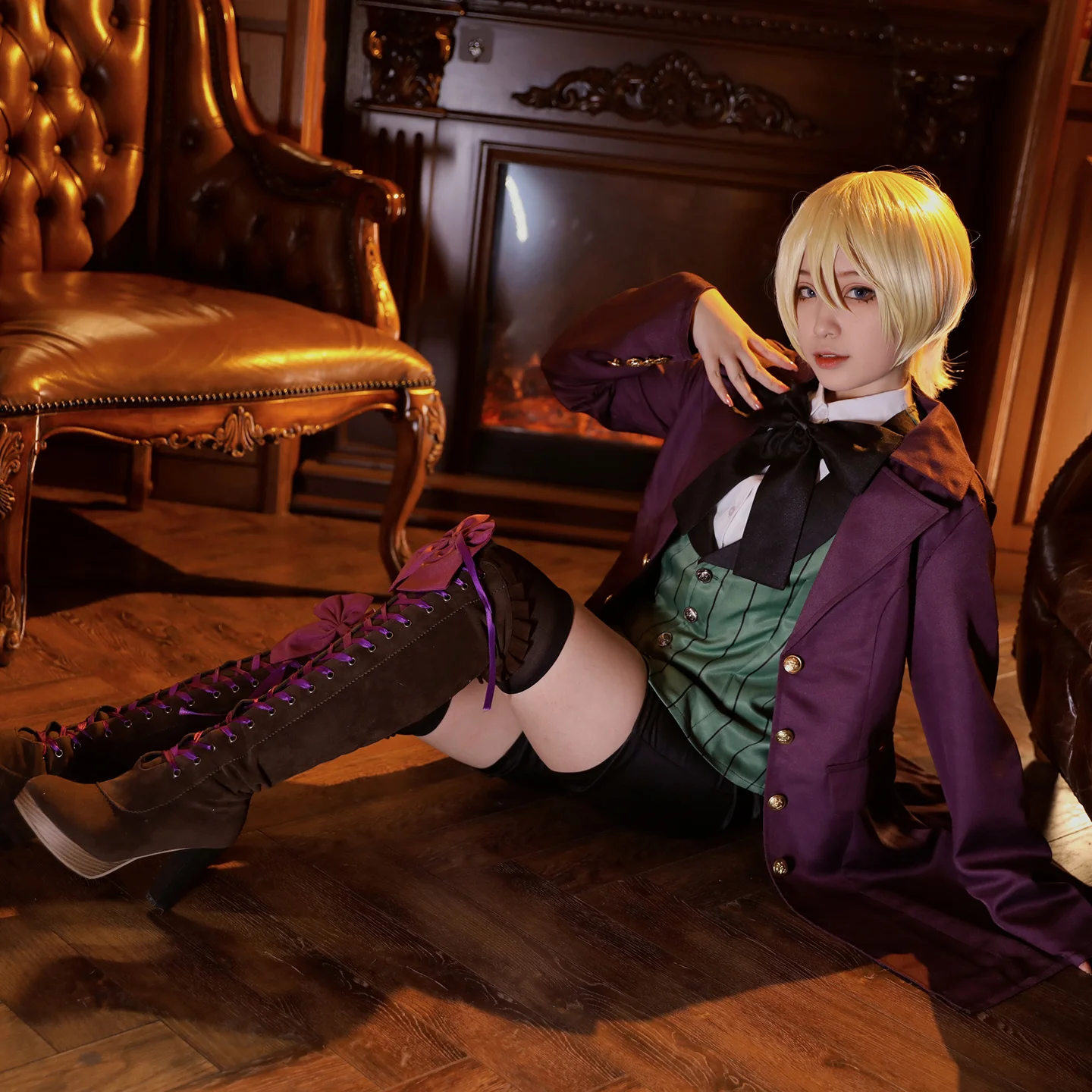 Alois Trancy Cosplay Costumes suits Anime Black Butler kuroshitsuji Ciel Phantomhive Uniform Dress Cosplay Halloween Costumes view 2