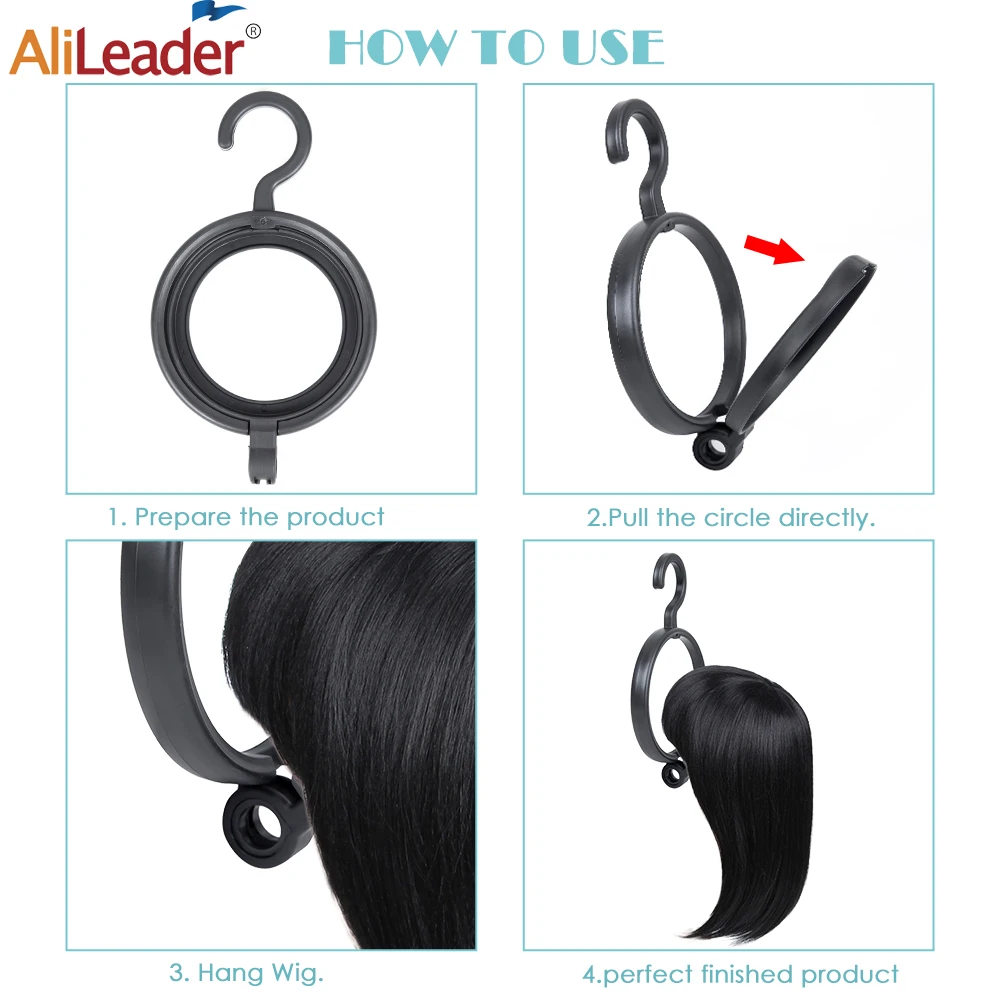 Plastic Hanging Wig Stand Portable Wig Hanger For Multiple Wigs Drying Stand Display Black White Wig Hanging Stand Styling Tool