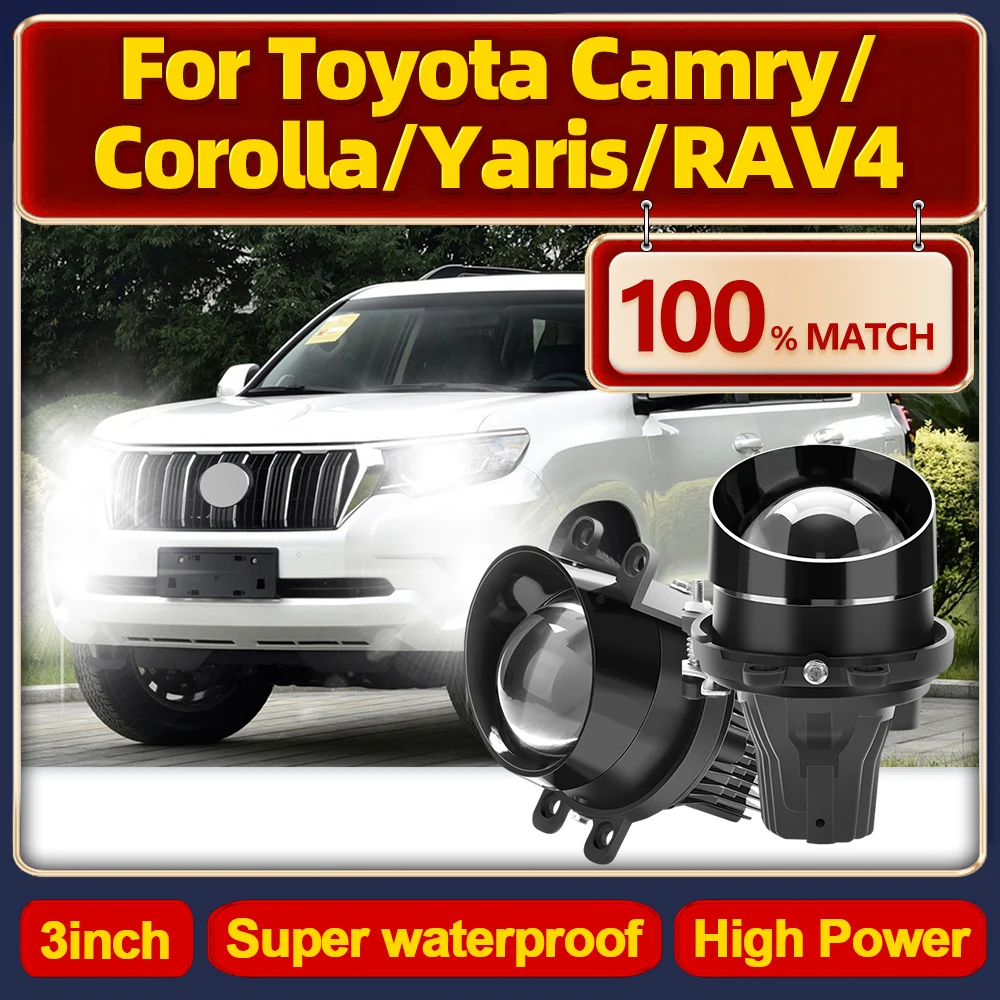 

2x3inch Bi LED Lenses Projector Fog Lights Car Lamp Hi-lo Beam For Toyota Corolla Yaris Auris Camry Cruiser 4Runner Tacoma RAV4
