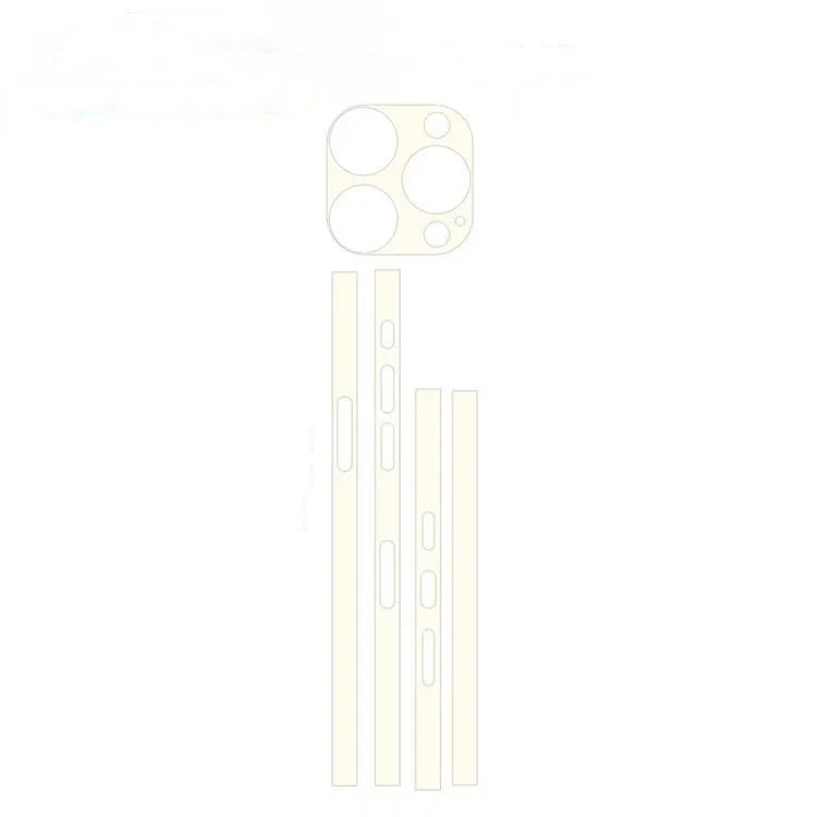 الإطار + ملصق الكاميرا 3M الكرتون تعديل التفاف الجلد آيفون 16 15 14 13 12 برو ماكس زائد غطاء صغير حامي الجانب الحدود فيلم #5