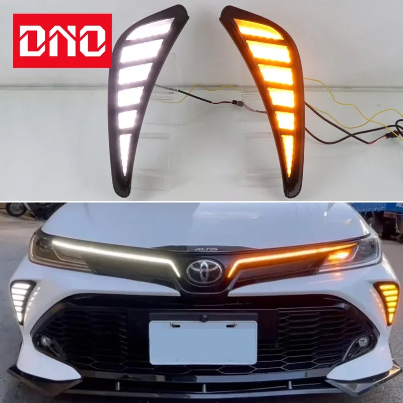 

Car LED Daylight For Toyota Carolla GR Sport 2021 2022 Yellow Turn Signal Night Blue Daytime Running Headlamps Auto Driving Lamp