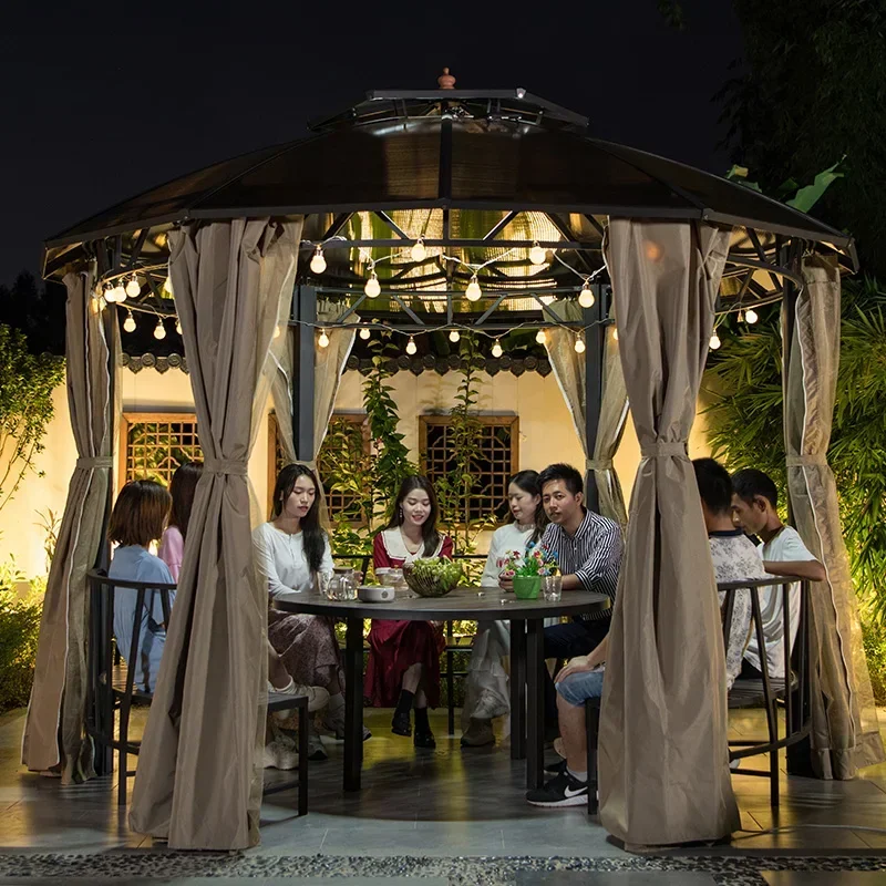 Yuanmao Outdoor Sunshine Panel Wind proof and Waterproof Pavilion Villa Garden Barbecue Leisure Roman Canopy Sunshade