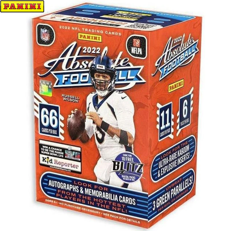 

2022 Panini Absolute Nfl Football Blaster Box Look for Kaboom 6 Packs Per Box 11 Cards Per Pack - 66 Trading Cards Per Box