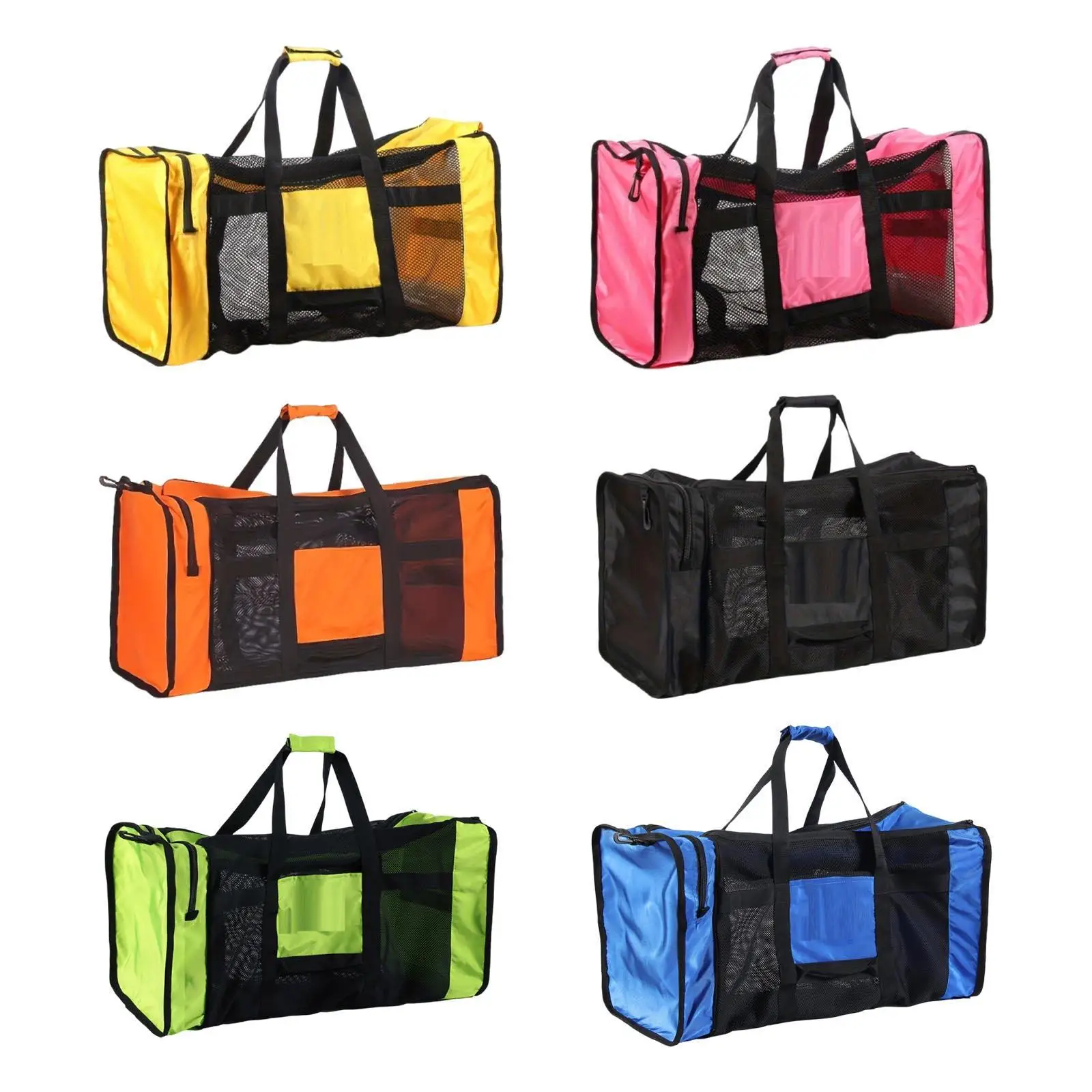 

Mesh Dive Duffel Bag Zipper Large Capacity Handbag for Kayak Surfing Diving