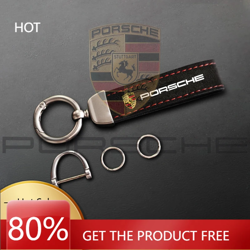 

Porsche Car Sticker Leather Car Keychain Gifts Auto Key Rings Holder PendantFor Porsche Cayenne Panamera Macan 911 Taycan Boxst