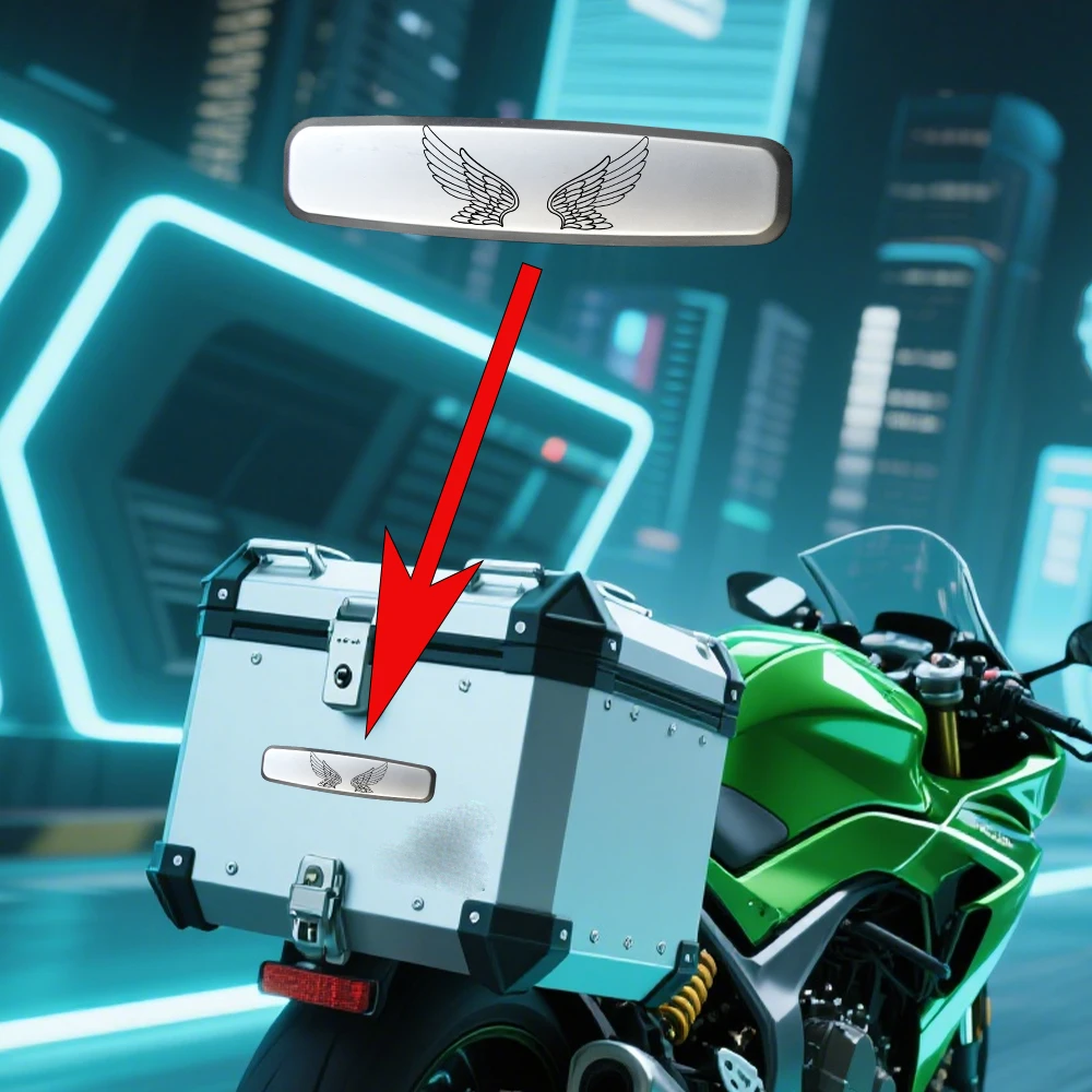 

Motorcycle Metal Emblem Scooter 3D sticker Badge Motorcycle rearview mirror decoration windshield stickers For Honda-Wings