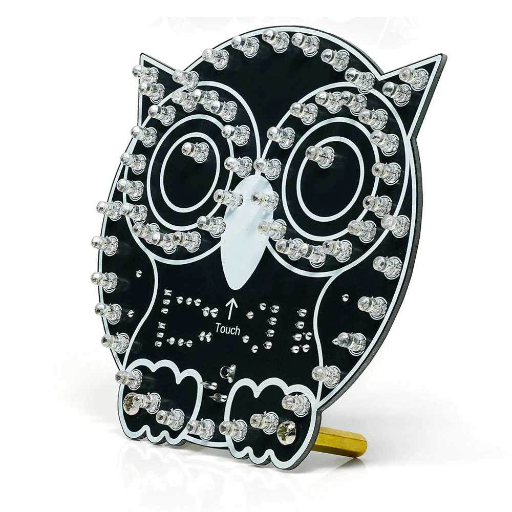 DIY Owl Night Light Electronics Kits LED Soldering Circuit Board Touch Switch Soldering Practice Kit with USB Cable