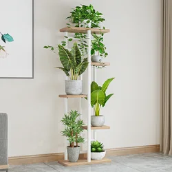 Estante de almacenamiento de hierro Simple para interiores, sala de estar al aire libre, jardinería, multicapa, piso a techo, balcón, estante de flores