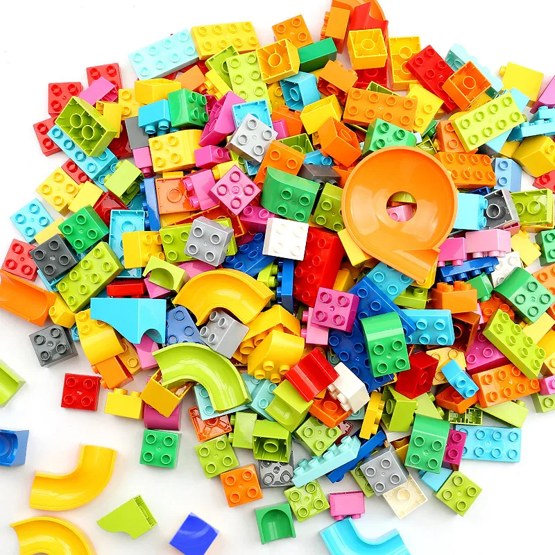 500g Großformatige Marmor-Rennbahn DIY-Bausteine Klassische Basis-Bausteine Große Partikel Ergänzende Teile für Bausteine-Spielzeug Geschenk